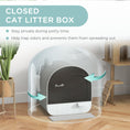 Gallery viewerに画像を読み込む, Large Cat Litter Box with Lid, Enclosed Kitty Litter Box with Slide-out Tray, Scoop, Filter, Light Grey
