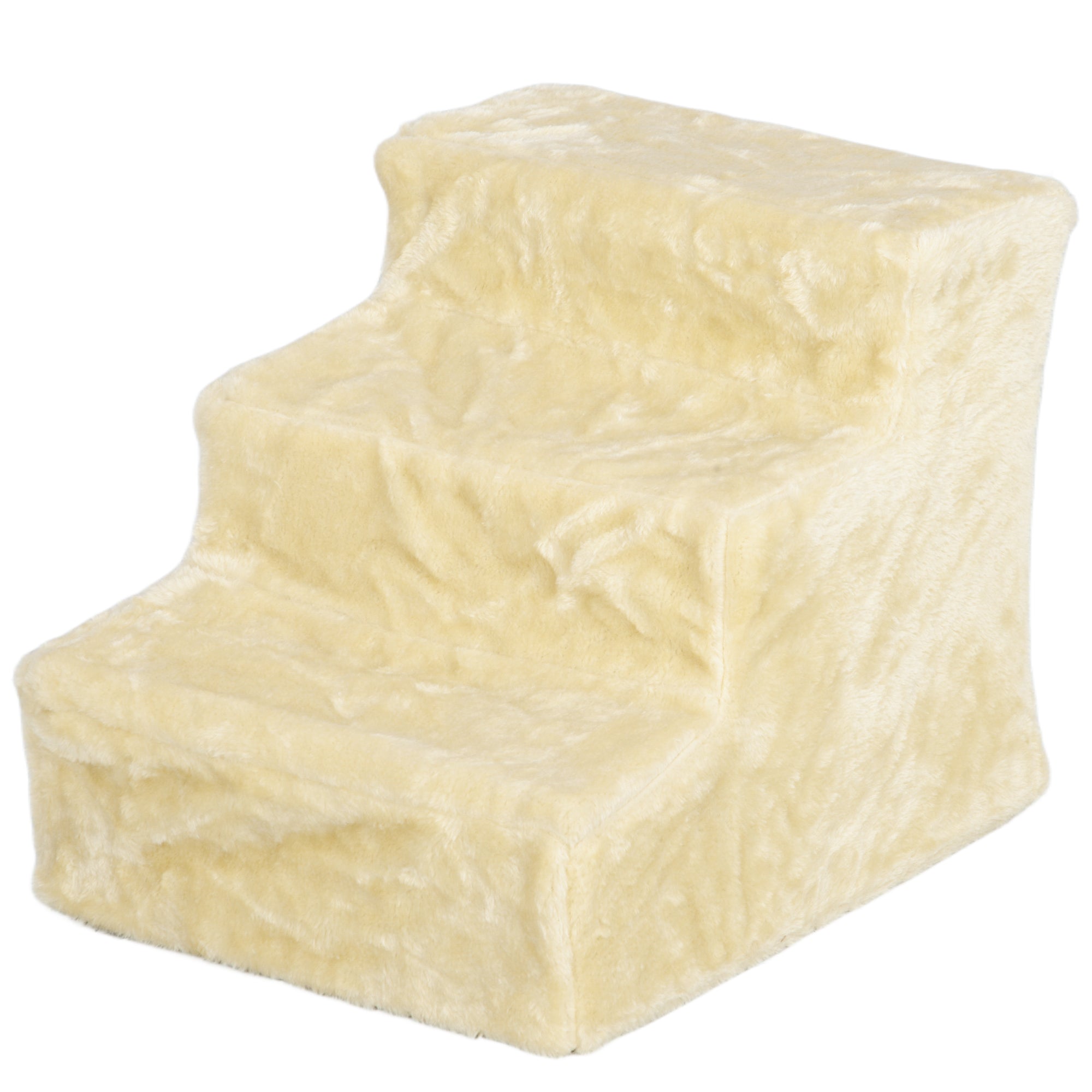 Dog Steps for Sofa, 3 Steps Dog Stairs, Pet Stairs, with Washable Plush Cover, for Small Breeds, Cats - Beige