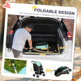 Load image into Gallery viewer, Dog Stroller with Rain Cover, Foldable Dog Pram, 4 Wheels Pet Pushchair with Safety Leashes, for Small, Miniature Dogs, Cats - Green
