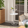 Load image into Gallery viewer, Bird Table, Bird Feeding Station with Wheels, Perches, Stainless Steel Feed Bowls, Round Tray for Indoor - White
