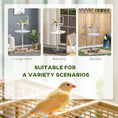 Load image into Gallery viewer, Bird Table, Bird Feeding Station with Wheels, Perches, Stainless Steel Feed Bowls, Round Tray for Indoor - White
