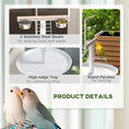 Load image into Gallery viewer, Bird Table, Bird Feeding Station with Wheels, Perches, Stainless Steel Feed Bowls, Round Tray for Indoor - White
