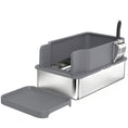 Load image into Gallery viewer, Stainless Steel Sifting Litter Box for Pine Pellets, Large Metal Litter Box with Sifter Tray, High-Sided, Anti-Leakage, Odor Control, Litter Pedal, Metal Scoop, 10 Pee Pads, 22.8"x14.6"x11.8"
