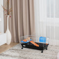 Load image into Gallery viewer, 35" Small Animal Cage, Rolling Bunny Cage, Guinea Pig Cage with Food Dish, Water Bottle, Hay Feeder, Platform, Ramp for Chinchilla, Black
