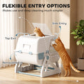 Load image into Gallery viewer, Cat Litter Box with Lid, Enclosed Cat Litter Box with Deodorization Bag & Drawer Pan, High Sides & Flip-to-Clean, Multi-Entry Design, Odor Control, Light Blue

