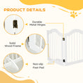 Load image into Gallery viewer, 24"H Foldable Dog Gate, 3 Panels Freestanding Pet Gate Barriers Indoor with Support Feet, Puppy Fence for Small Dogs, White
