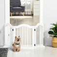 Load image into Gallery viewer, 24"H Foldable Dog Gate, 3 Panels Freestanding Pet Gate Barriers Indoor with Support Feet, Puppy Fence for Small Dogs, White
