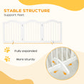 Load image into Gallery viewer, 24"H Foldable Dog Gate, 3 Panels Freestanding Pet Gate Barriers Indoor with Support Feet, Puppy Fence for Small Dogs, White
