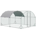 Load image into Gallery viewer, Galvanized Large Metal Chicken Coop Cage Walk-in Enclosure Poultry Hen Run House Playpen Rabbit Hutch with Cover for Outdoor Backyard 9.2' x 12.5' x 6.5' Silver
