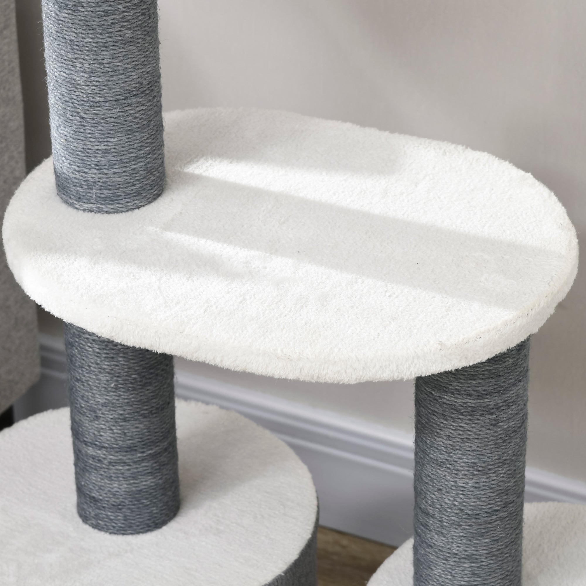 39" Cat Tree for Indoor, Cat Tower with Scratching Posts, Condo, Top Perch, Platforms, Multi-level Kitten Activity Centre, White