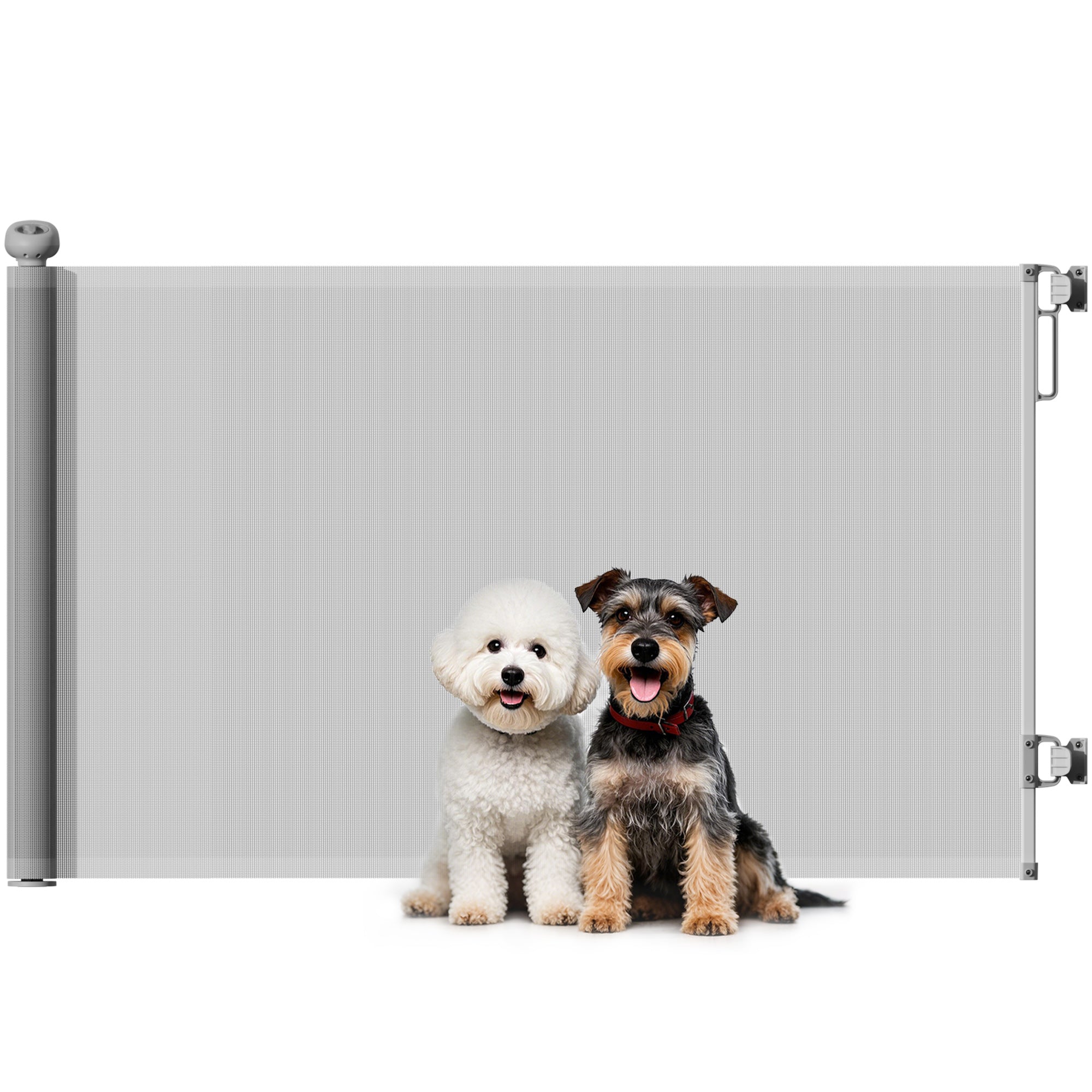 Retractable Stair Gate for Dogs, Extra Wide Dog Gate Extends Up to 140 cm Wide, 86.5 cm Tall, for Doorways, Stairways, Hallways, Indoor and Outdoor, Grey