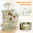 Load image into Gallery viewer, Cat Tree, 62" Multi-Level Cat Tower with Scratching Posts, 2 Condos, Hammock, Perches, Plush, Pompoms, for Indoor Kittens Playing, Resting, Sleeping, Beige
