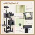 Load image into Gallery viewer, 177cm Cat Tree for Indoor Cats, Mult-level Kitten Climbing Tower, with Scratching Posts, Two Cat Houses, Perches, Toy Ball - Dark Grey
