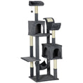 Load image into Gallery viewer, 177cm Cat Tree for Indoor Cats, Mult-level Kitten Climbing Tower, with Scratching Posts, Two Cat Houses, Perches, Toy Ball - Dark Grey

