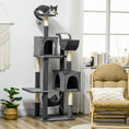 Load image into Gallery viewer, 177cm Cat Tree for Indoor Cats, Mult-level Kitten Climbing Tower, with Scratching Posts, Two Cat Houses, Perches, Toy Ball - Dark Grey
