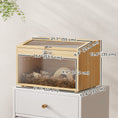 Load image into Gallery viewer, 22"L Hamster Cage, Small Animal Cage with Openable Top & Transparent Acrylic Windows, Hamster Enclosure with Hut, Seesaw, Ladder, for Dwarf Hamster, Gerbil, Natural Wood
