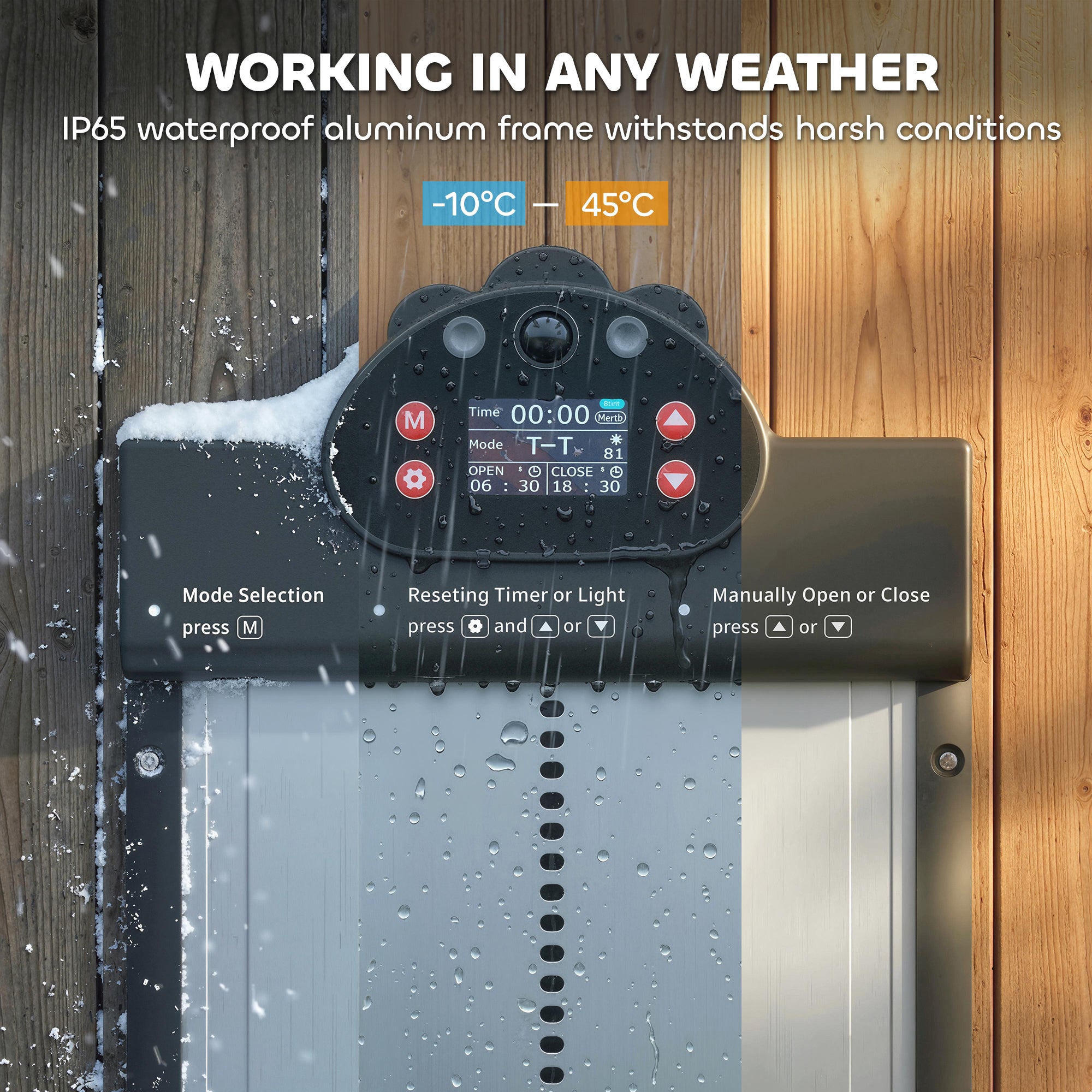 2K HD AI Camera Automatic Chicken Coop Door, WiFi Solar Powered Auto Chicken Coop Door Opener with Timer & Light Sensor, APP Remote Control, 5200 mAh Battery, Anti-Pinch & Alarm Driver Function