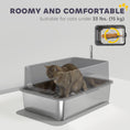 Load image into Gallery viewer, Stainless Steel Cat Litter Box, XL Kitty Litter Box for Big and Multiple Cats with High Wall Side, Scoop, Anti-Leakage, Easy Cleaning & Odor Free, Dark Grey
