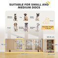 Load image into Gallery viewer, Freestanding Pet Gate, Foldable Dog Gate with Lockable Door, Support Feet & 360° Flexible Hinges, 4 Panel Indoor Safety Dog Barrier for House, Stairs, Doorway, 205 x 30.5 x 70 cm, Oak
