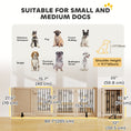 Load image into Gallery viewer, Freestanding Dog Gate, Wooden Foldable Pet Gate with 4 Panels, Walk-Through Door, Support Feet, Non-Slip Mats, Dog Safety Fence for Doorways, Stairs and Hallways, Oak

