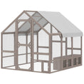Load image into Gallery viewer, Large Wooden Chicken Coop for 8-10 Hens, Walk-in Chicken Run with Waterproof Cover, Nesting Boxes and Perches, Outdoor Poultry Cage Rabbit Hutch for Backyard, 83" x 73" x 73", Light Brown
