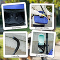 Load image into Gallery viewer, Pet stroller for Miniature Dogs, Foldable Dog Stroller with Shoulder Strap, 4 Wheels Pet Pram with Storage Bag, Cup Holder, Dark Blue
